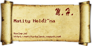 Matity Heléna névjegykártya